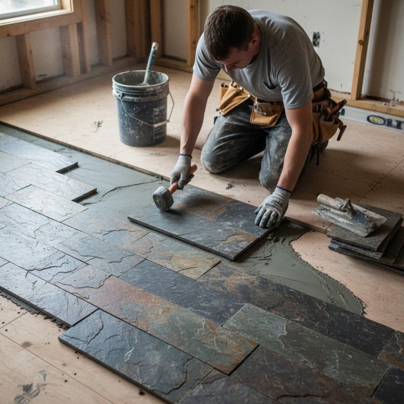 Slate Floor Installation detail